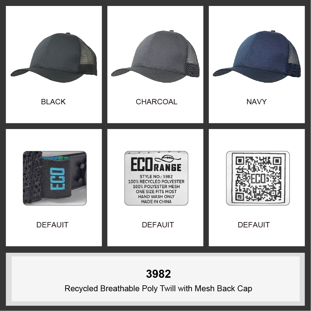 Recycled Breathable Poly Twill with Mesh Back Cap