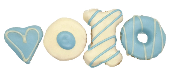 DOG TREAT GIFT BOX - MIXED BLUE COOKIES FOR DOGS 4 PCE