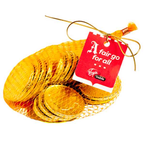 80g Chocolate Coins in Mesh Bag