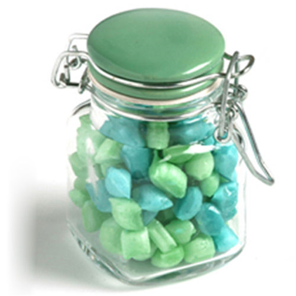 Glass Clip Lock Jar with Humbugs 80g