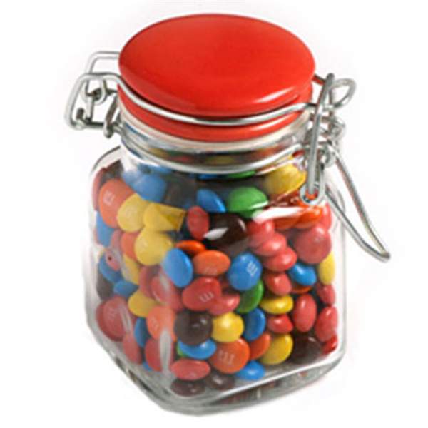 Glass Clip Lock Jar with M&Ms 80g