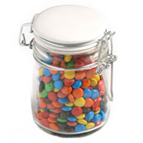 Glass Clip Lock Jar with M&Ms 160g