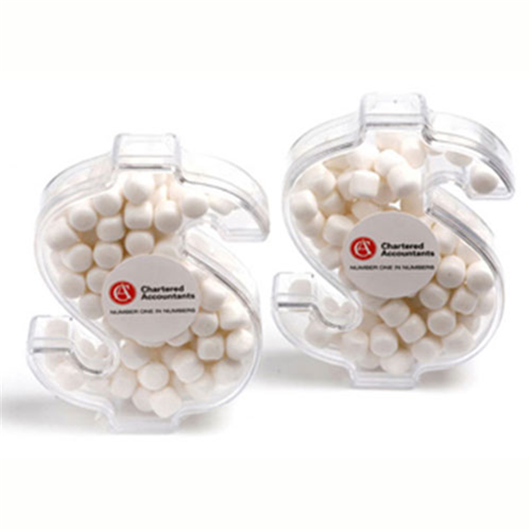 Acrylic Dollar filled with Mints 40g