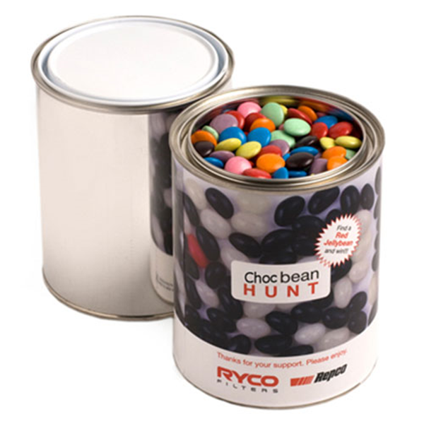 Paint Tin filled with Choc Beans 1KG