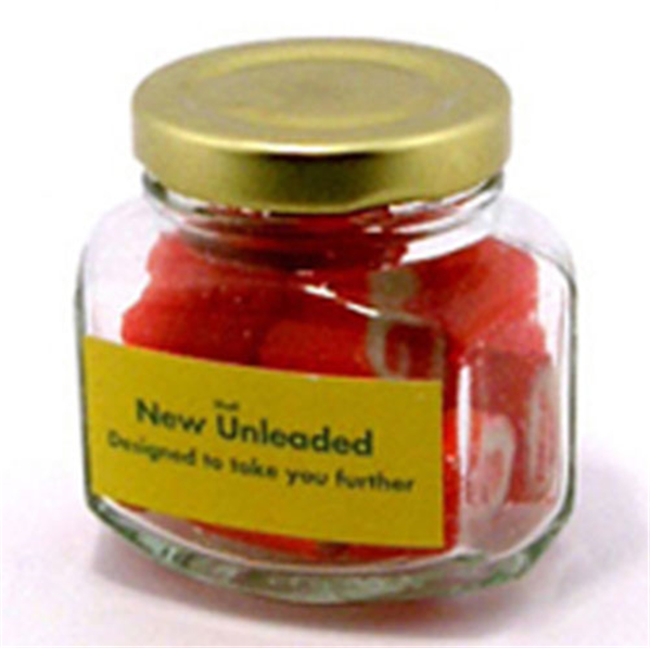 Rock Candy in Glass Squexagonal Jar 65g