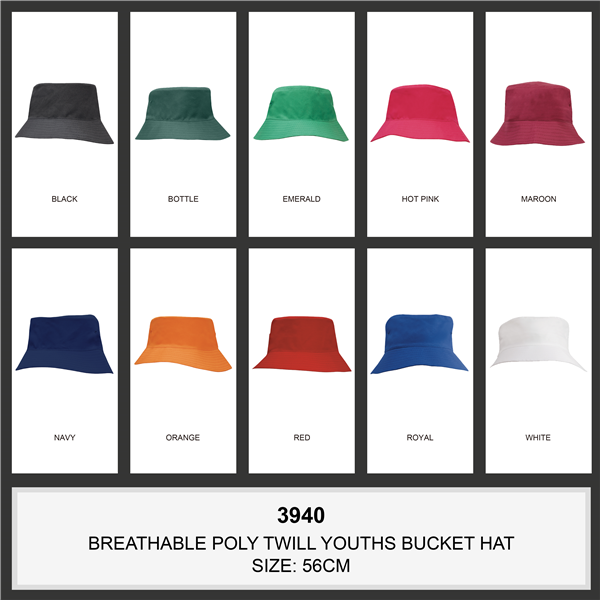 Youth Breathe P/Twill Bucket Hat