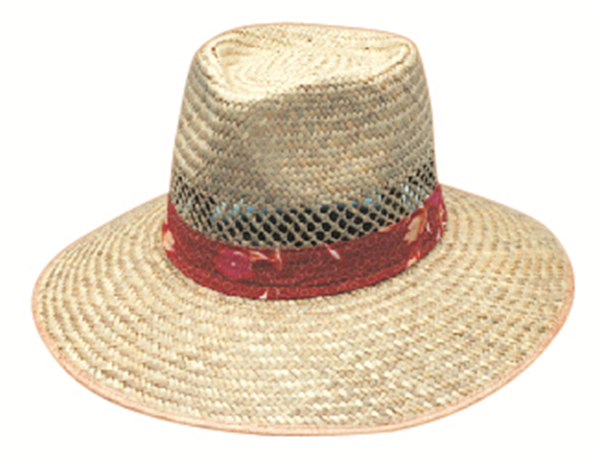 Natural Straw Hat with Green Under – S-M-L-XL