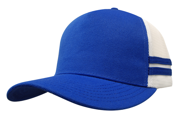 American Premium Twill/Mesh Deep Fit Trucker with Stripes