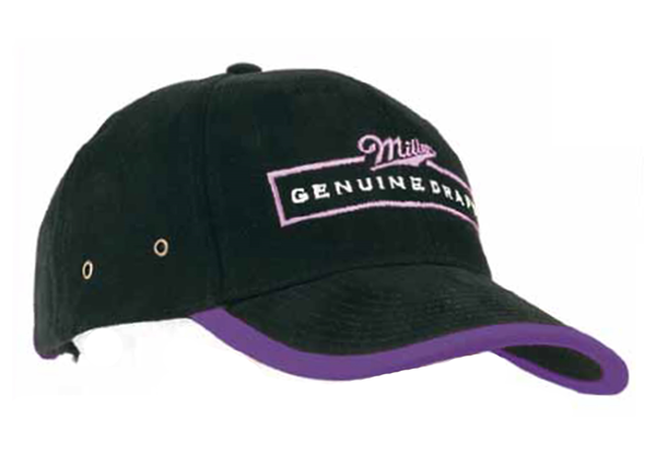 Brushed Heavy Cotton Cap with Peak and Arch Trim