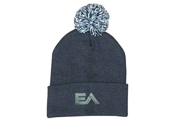Knitted Acrylic Beanie with Pom Pom