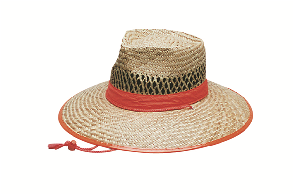 Natural Straw Hat Orange Trim – S-M-L-XL