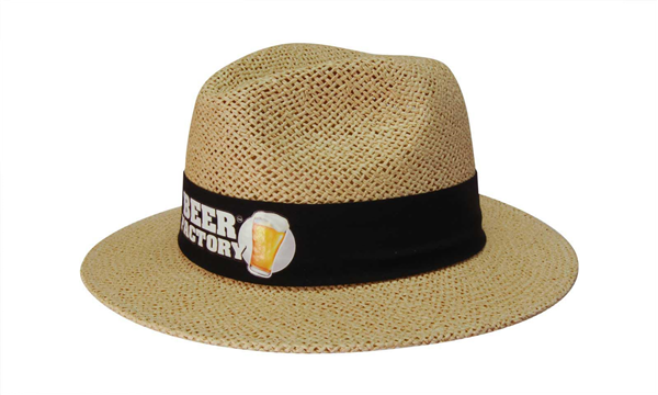 Paper Straw hat with material under the brim