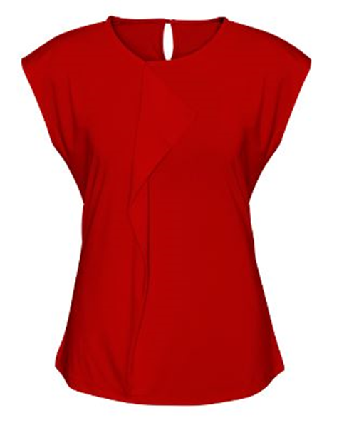 Ladies Mia Pleat Knit Top - Navy / Red