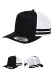 Customizable A-Frame Stripe Cap – High-Profile Snapback, 65% Polyester & 35% Cotton