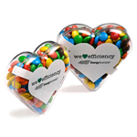 Acrylic Heart With M&Ms 50g