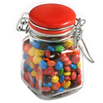 Glass Clip Lock Jar with M&Ms 80g