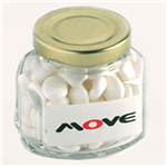 Glass Squexagonal Jar with Mints 90g