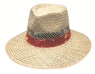 Natural Straw Hat with Green Under – S-M-L-XL