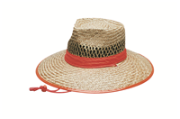 Natural Straw Hat Orange Trim – S-M-L-XL