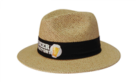 Paper Straw hat with material under the brim