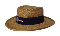 Straw Sports hat with material under the brim