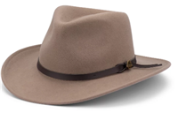 Crushable Wool Felt Outback with Faux Leather and Snowy River Pin